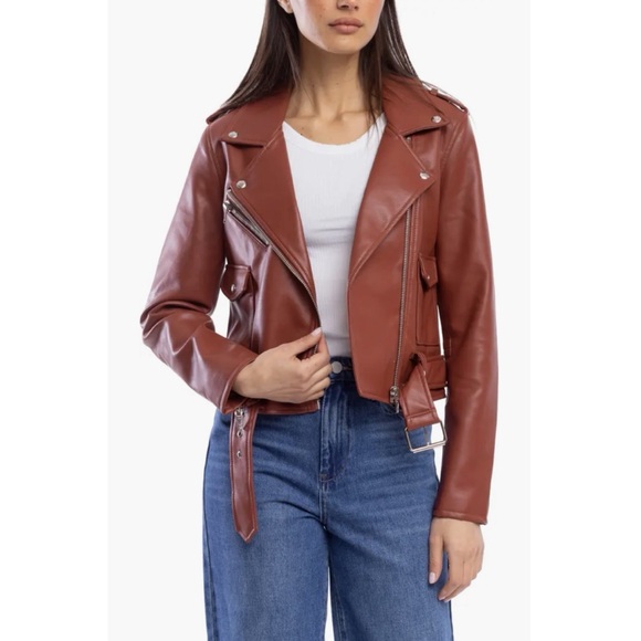 Blank NYC Brick By Brick Faux Leather Moto Jacket, Medium - Picture 4 of 12